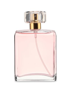 Beyaz şişedeki lüks parfüm.