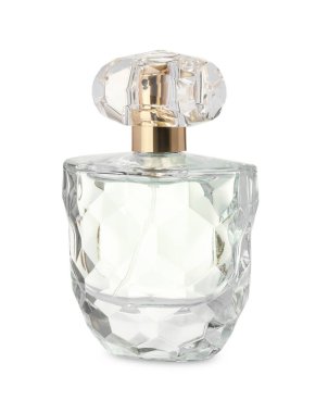 Beyaz şişedeki lüks parfüm.