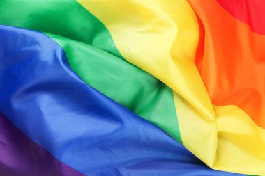 Arka plan olarak Gökkuşağı LGBT bayrağı, üst görünüm