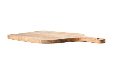 Beyaz arka plan üzerinde bir ahşap kesme Tahtası