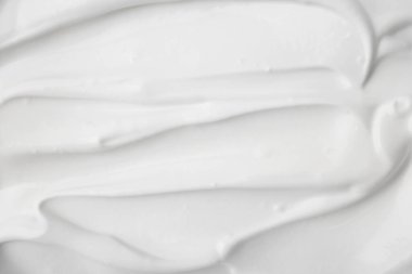 Arka plan olarak lezzetli doğal yoğurt, üst manzara.