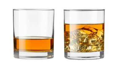 Beyaz bardaklı viski. Biri buzlu olsun.