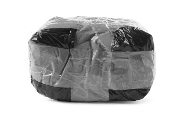Uyuşturuculu paket beyaza izole edilmiş. Uyuşturucu bağımlılığı