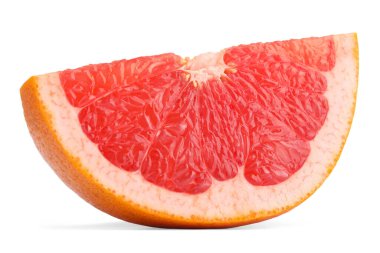Olgun greyfurt, beyaza izole edilmiş. Citrus meyvesi.