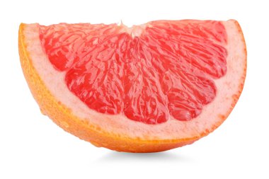 Olgun greyfurt, beyaza izole edilmiş. Citrus meyvesi.