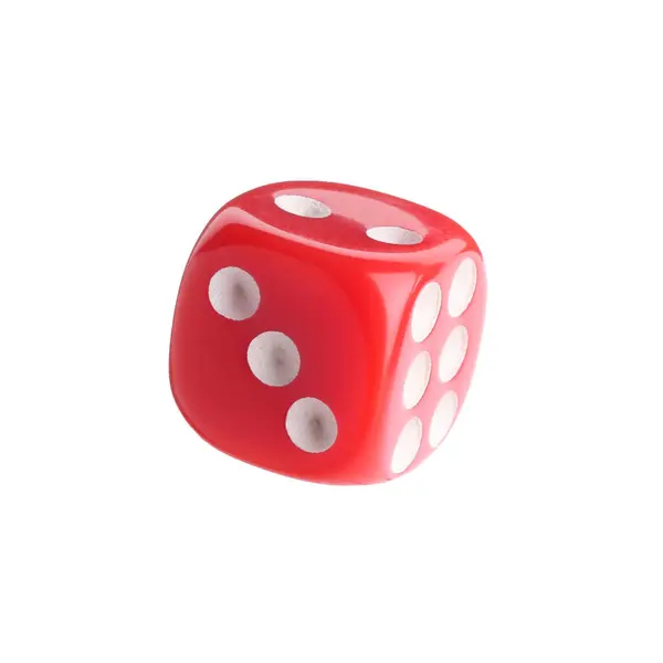 One Red Game Dice Isolated White Royalty Free Stock Images