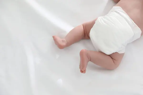Leuke Kleine Baby Luier Bed Bovenaanzicht — Stockfoto