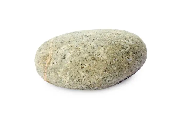 Uma Pedra Leve Isolada Branco Calhau Marinho — Fotografia de Stock