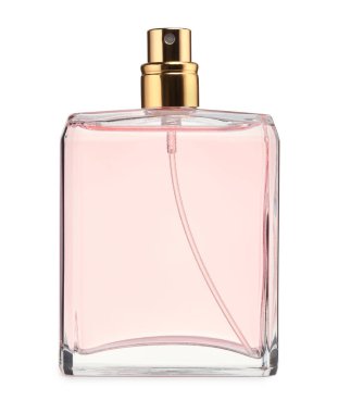 Beyaz şişedeki lüks parfüm.