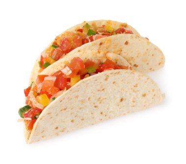 Lezzetli takolar ve beyaz sebzeler.