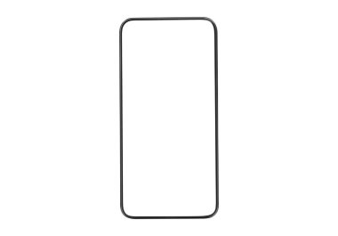 Beyaz arka planda boş ekranı olan akıllı telefon. Tasarım için model
