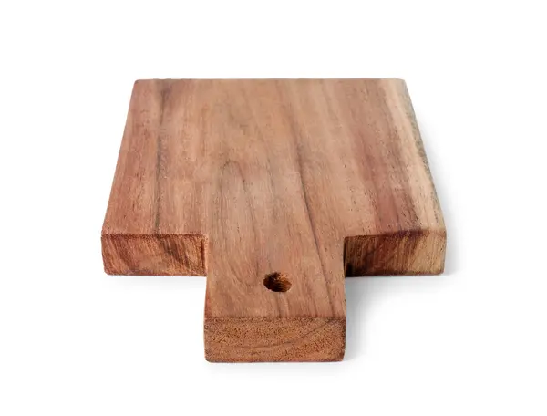 白い背景に1つの木製のまな板 — ストック写真