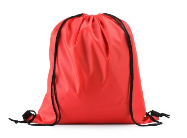 Beyaz üzerine izole edilmiş kırmızı bir torba.