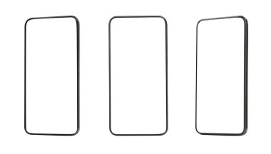 Beyaz ekranlı akıllı telefonlar, kolaj. Tasarım için model