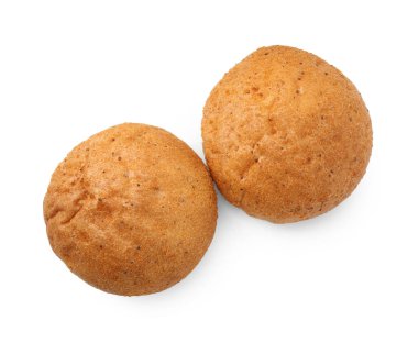 Beyaz üzerine izole edilmiş taze hamburger çörekleri.