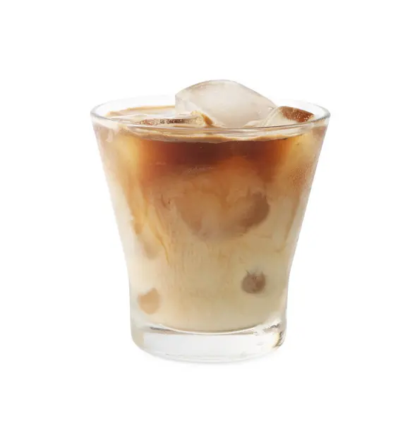 Iced Coffee Milk Glass Isolated White Royalty Free Stock Images