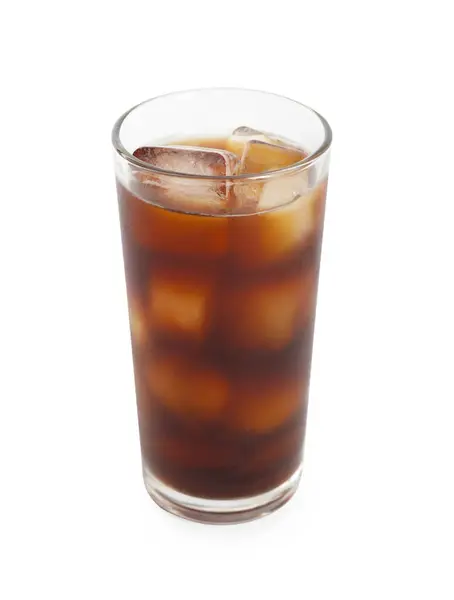 Iced Coffee Glass Isolated White Stock Picture