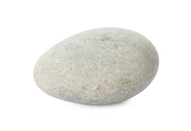 Beyaz üzerine izole edilmiş bir ışık taşı. Deniz çakılı