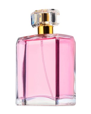 Beyaz şişedeki lüks parfüm.