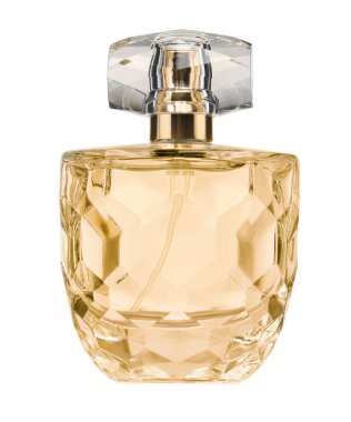 Beyaz şişedeki lüks parfüm.