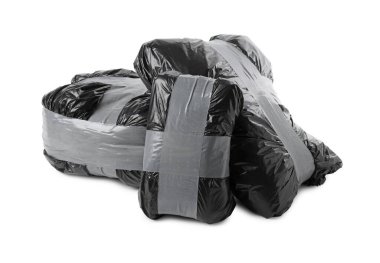 Uyuşturuculu paketler beyaza izole edilmiş. Uyuşturucu bağımlılığı