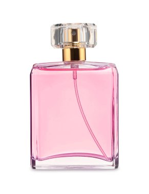 Beyaz şişedeki lüks parfüm.