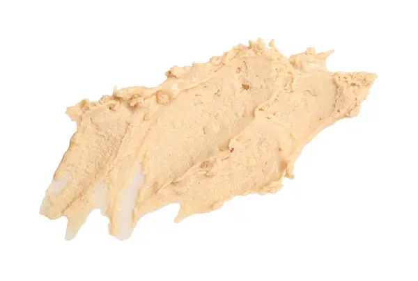 Smears Tasty Nut Butter Isolated White Top View — Stock Photo, Image