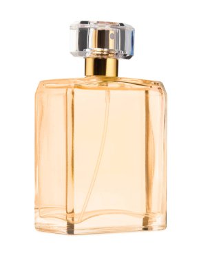 Beyaz şişedeki lüks parfüm.