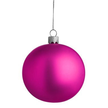 Beyaz arka planda asılı Magenta Noel balosu