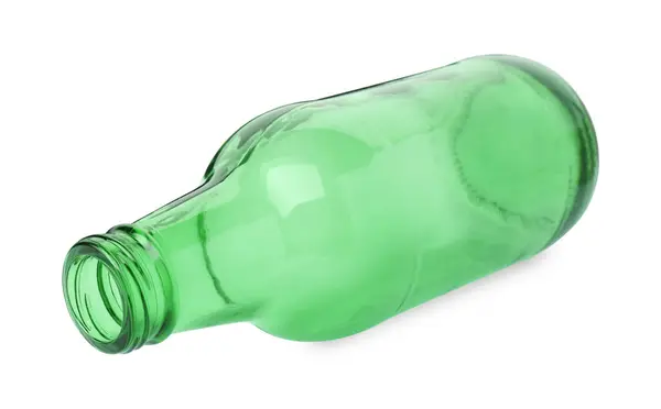 Una Botella Cerveza Verde Vacía Aislada Blanco — Foto de Stock