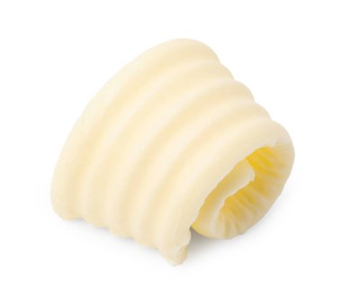 Beyaza izole edilmiş lezzetli bir kıvırcık yağ.