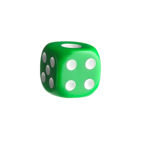 One Green Game Dice Isolated White Royalty Free Stock Photos