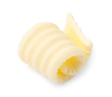 Beyaza izole edilmiş lezzetli bir kıvırcık yağ.