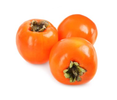 Lezzetli sulu hurmalar, beyaza izole edilmiş.