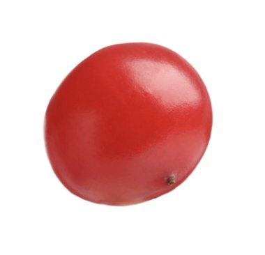 Taze olgun bir kızılcık beyaza izole edilmiş.