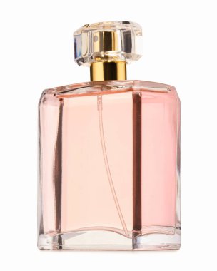 Beyaz şişedeki lüks parfüm.