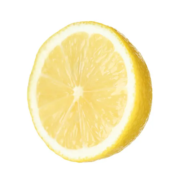 Половина Свежего Лимона Изолированного Белом — стоковое фото