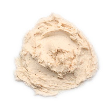 Beyaz manzaralı, lezzetli fındık ezmesi örneği.