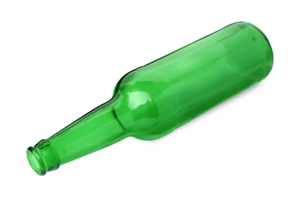 Una Botella Cerveza Verde Vacía Aislada Blanco —  Fotos de Stock
