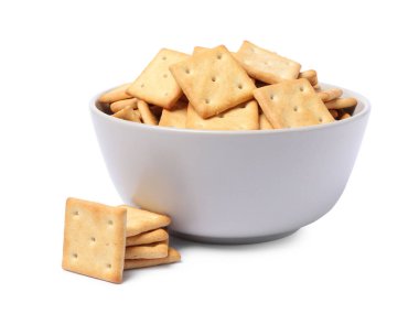 Beyaz kasedeki leziz krakerler.