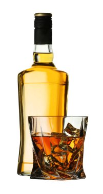 Bardakta viski ve beyaz şarap.