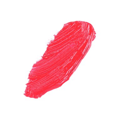 Beyaz üzerine izole edilmiş kırmızı dudak parlatıcısı vuruşu