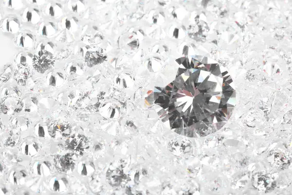 Muitos Diamantes Brilhantes Bonitos Como Fundo Close — Fotografia de Stock