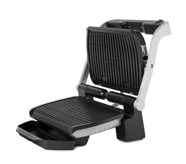 Elektrikli ızgara beyazda izole edilmiş. Yemek pişirme aygıtı