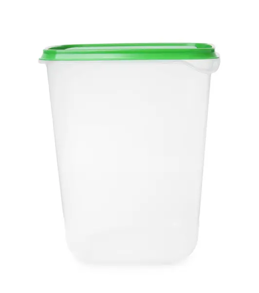 Empty Plastic Container White Background Food Storage — Stock Photo, Image