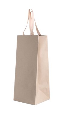 Beyaza izole edilmiş bir kese kağıdı. Tasarım için model