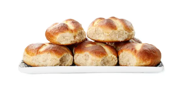 ขนมป งกรอบร อนอร อยแยกจากส ขาว — ภาพถ่ายสต็อก