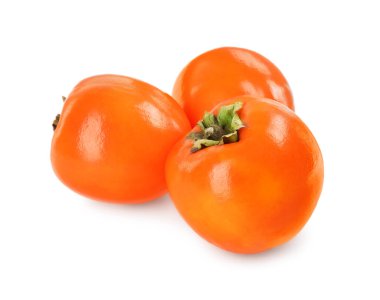 Lezzetli sulu hurmalar, beyaza izole edilmiş.