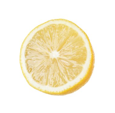 Taze limonun yarısı beyaza izole edilmiş.
