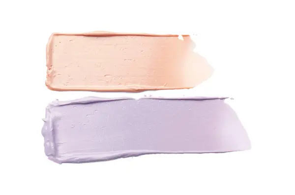 Strokes Pink Purple Color Correcting Concealers Isolated White Top View — Stock Photo, Image
